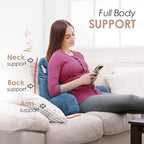 Nestl Reading Pillow Standard Bed Pillow, Back Pillow for Sitting in Bed Shredded Memory Foam Chair Pillow Reading & Bed Rest Pillows Blue Heaven Back Pillow for Bed, Bed Chair Arm Pillow with Pockets