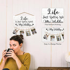 Husband Gifts Picture Frame Photo Holder for Wall, Wedding Anniversary for Him, Valentines Birthday Gift for Boyfriend Men, Couple Gifts from Wife Girlfriend Hanging Photo Display