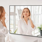 Black Bathroom Mirror for Wall, 60x30 Inch Rectangle Mirrors with Metal Frame, Modern Vanity Wall Mirror Decor for Bathroom Living Room, Entryway Hangs Horizontal or Vertical