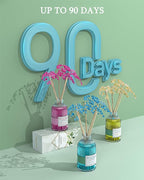 MIZZEO Reed Diffuser Set, White Jasmine 6.76 fl oz Highly Scented Room Diffuser Home Fragrance Essential Oil Reed Flower Diffuser, House Bedroom Office Decor & Gifts