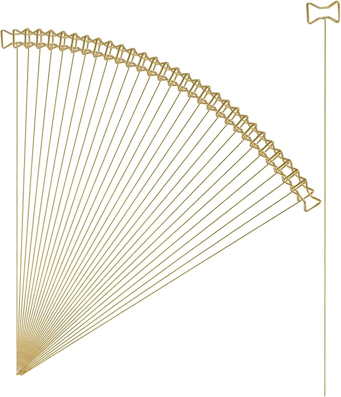 uxcell 30 Pcs Table Card Holders, 11.8 Bow Metal Craft Wire Clips Picture Clip Table Number Holders Picks for Wedding, Photos, Memo, Restaurant, Gold