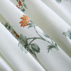 ABREEZE Floral Duvet Cover Queen Size Set Bird Flowers Bedding Set 100% Brushed Cotton Bedding Collection 1 Duvet Cover with 2 Pillowcases White