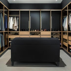 Asense Storage Ottoman Bench, Tufted Fabric Upholstered End of Bed Bench with Safety Hinge Wooden Legs, for Entryway Bedroom (Cotton and Linen Black, 33.3")