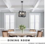 ANKYLHUA Black Chandelier,6-Lights Ceiling Light Fixture E12,Adjustable Hight Pendant Lights Kitchen Island,Chandeliers for Dining Room Bedroom,Entryway,Foyer