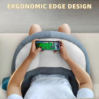 Reading Pillow Lap Pillow for Reading Gaming Pillow for Arms Crochet Pillow Provides Wrist & Elbow Support Suitable for Reading Gaming Working While Sitting on The Bed Floor or Sofa （Grey）