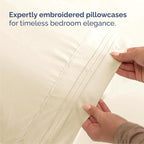 Cal King Size 4 Piece Sheet Set - Comfy Breathable & Cooling Bed Sheets Set - Hotel Luxury Bedding for Women, Men, Kids, Teens, Boys & Girls - Deep Pockets, Soft, Wrinkle Free - Oeko-Tex - Off White