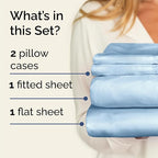 Twin Sheets Set 4 Piece - Includes 2 Pillowcases - Bed Sheets Twin Size - Soft Hotel Luxury Bedding - Cooling, Comfy, Cozy & Breathable - 1 Flat & 1 Fitted & 2 Pillowcases w/ Deep Pockets - Baby Blue