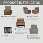 Easy-Going 4 Pieces Oversized Recliner Stretch Sofa Slipcover Sofa Cover Furniture Protector Couch Soft with Elastic Bottom Polyester Spandex Jacquard Fabric Small Checks Taupe,X-Large