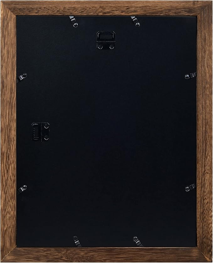 Yaetm-11x14 Picture Frame, Natural Solid Wood Photo Frame Display for Wall Mounting, High Definition Glass Carbonized Black(2 Pack)