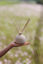 BLUEME Renew-Ivy & Rose, 16.91 Fl Oz Wellness Diffuser, Contains Essential Oil, Sustainable, Hand Finished, Premium, Luxury Ceramic, Natural Rattan Reeds