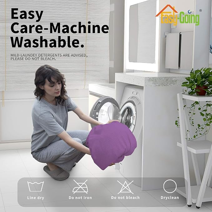 Easy-Going 6 Pieces Recliner Loveseat Stretch Sofa Slipcover Sofa Cover Furniture Protector Couch Soft with Elastic Bottom Kids, Spandex Jacquard Fabric Small Checks Purple