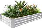 Land Guard 6×3×1ft Galvanized Metal Raised Garden Bed, Metal Planter Kit Box Outdoor for Deep-Rooted Vegetables, Flowers, Green and Herbs……