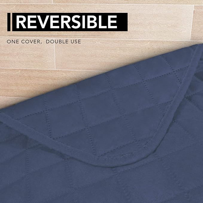 Easy-Going Sectional Couch Covers for Dogs L Shape Sofa Cover Reversible Sofa Slipcover Chaise Lounge Cover Furniture Protector Cover for Pets Dog Cat (42 x 52 inches, DarkBlue/DarkBlue)