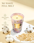 M&SENSE Violet YlangYlang Scented Candle, Soy Natural Wax Candles, 14.1oz 60H Burn Time Slow Burning, Aromatherapy Sleep Calm Home Fragrance for Women Men