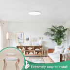 Brightever 7 Inch Flush Mount Ceiling Light, 12W 1200LM LED Ceiling Light Fixtures, 2700K/3000K/4000K/5000K/6500K Color Selectable, 0.67 Inch Ultra Thin Flat Ceiling Lights for Bedroom Kitchen Pantry