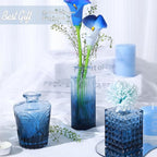 24Pcs Blue Glass Bud Vases Set, Small Vases for Flowers, Perfect for Centerpieces at Parties, Baby Showers, Weddings, Events, Graduation Season, Great Gifts for Office & Home Décor