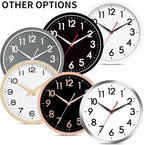 AKCISOT 12 Inch Wall Clock Silent Non-Ticking Modern Wall Clocks Battery Operated - Analog Classic Clock for Office, Home, Bathroom, Kitchen, Bedroom, School, Living Room(Black)