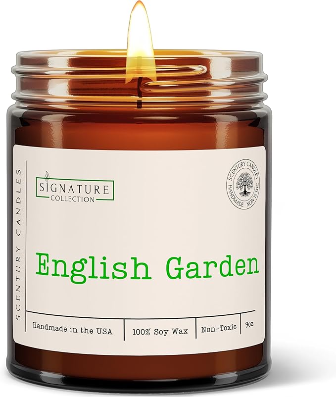 English Garden Floral Scented Candle, Many Scents to Choose from, All Natural Non-Toxic Soy Wax, Handmade in The USA (English Garden)