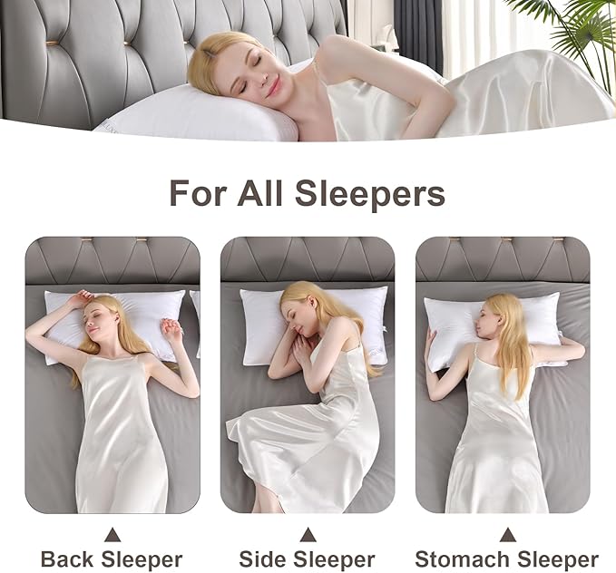 Cosmoluxe Extra Soft Bed Pillows for Sleeping Standard Size 4 Pack, Down Alternative Pillows Standard Size (20"x26") Set of 4