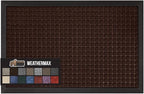 GORILLA GRIP 100% Waterproof All-Season WeatherMax Doormat, 60x24, US Designed Natural Rubber, Stain and Fade Resistant, Low Profile Indoor Outdoor Door Mats, Easy Clean Patio Mat, Coffee Squares