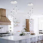 Mini Chandeliers for Kitchen Island Modern Crystal Pendants Light Dining Room Pendant Lighting Fixture High Ceiling Hanging Lights Bedroom Island Kitchen Foyer 6000K White Light Fixtures Chrome