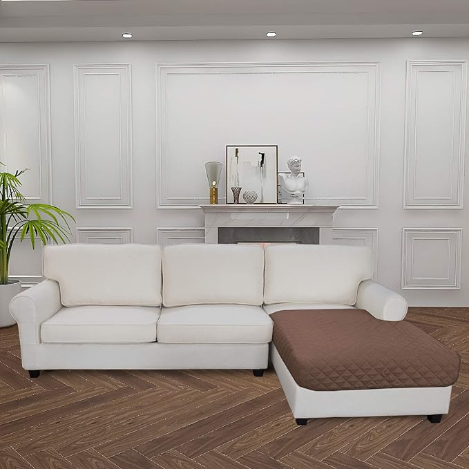 Easy-Going Sectional Couch Covers for Dogs L Shape Sofa Cover Reversible Sofa Slipcover Chaise Lounge Cover Furniture Protector Cover for Pets Dog Cat (42 x 68 inches, Brown/Brown)