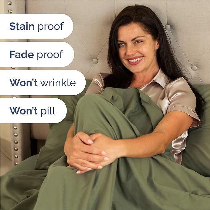 Split King Bed Sheet Set - 7 Piece Split King Bed Sheet Set - Soft Hotel Luxury Bedding - Cooling, Comfy & Breathable - 1 Flat & 1 Fitted & 4 Pillowcases w/ Deep Pockets - Wrinkle Free - Sage Green