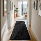 Soft Runner Rugs for Bedroom, Black 2x6 Area Rugs Fluffy Rug Shaggy Area Rug Carpet, Bedside Rug for Living Room Bedroom Kids Room Home Decor