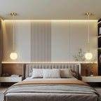 Modern Hanging Light Fixture Pendant Lighting for Kitchen Island Mid Century Gold Pendant Lights with Globe Milky White Glass Pendant Light for Bedroom Bathroom Entryway (1 Pack)