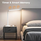 White LED Desk Lamp - Foldable Industrial Desk Light for Home Office, 15W Dimmable Table Lamp for Reading with Base, 4 Color Temps, 16" Eye Caring Metal Desktop Task Lamp for College Dorm Study