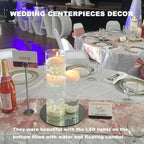 Glass Hurricane Candle Holder Esmiome - Cylinder Vases for Centerpieces 4Pcs/Set Hurricane Floating Candle Holder, Glass Vases for Flowers, Decorative for Home Wedding, 4'' + 6'' + 8'' +10''(High)