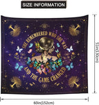 Inspirational Quote Tapestry She Remembered Who She Was And The Game Changed Positive Quotes Wall Decor,Uplifting Encouragement Gifts Inspirational Gift for Women Girls Tapestry for Bedroom 60"x50"