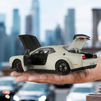 Car Toys for Boys 1/24 Diecast Cars Hellcat SRT Collectibles Model Kit,Pull Back Metal Toy Car with Lights and Sounds,Toy Cars for Boys Age 4-7（White）