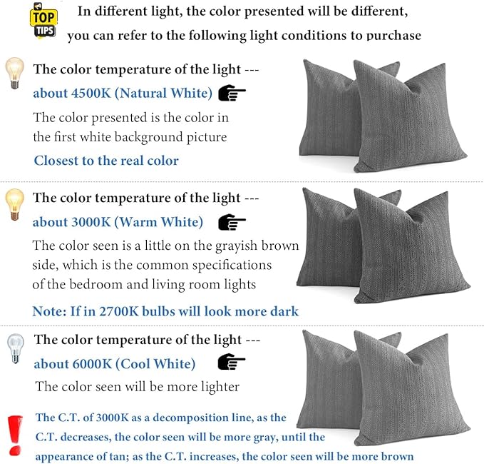 1 Piece 26x26 Pillow Cover Stone Washed Decorative Euro Sham Cotton Large Throw Pillow Cover Square Pillowcase for Couch Bed Living Room, Grey