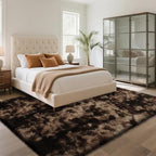 Fluffy Rug Shaggy Area Rug, Mottling Brown 6x9 Area Rugs for Living Room, Large Shag Area Rugs for Bedroom Kids Room Home Decor, Upgrade Anti-Skid Rectangular Fuzzy Rugs