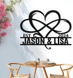 Metal Signs Customized, Infinity Heart Wall Decor, Custom Couple's Name Sign, Personalized Wedding Sign for Couples 2025, Unique Infinity Heart Metal Art, Valentines Day Gift, Home Decor Gift