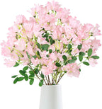 IPOPU 4Pcs Faux Pink Artificial Delphiniums, 24.8 Inch Long Stem Artificial Jacaranda Flowers for Tall Vases, Fake Delphiniums for Artificial Flower Arrangements, Home Party Decorations