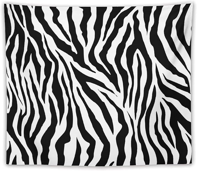HZOHNAGO Zebra Print Tapestry Nature Wild Animals Black and White Stripe Printed Wall Tapestry Painting Wall Hanging for Bedroom Living Room Dorm 60" W x 50" H