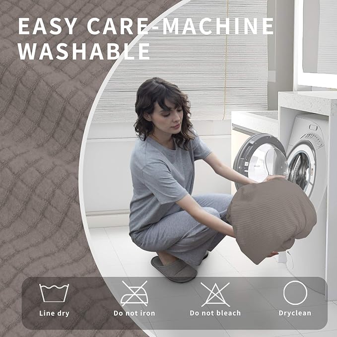 Easy-Going 4 Pieces Oversized Recliner Stretch Sofa Slipcover Sofa Cover Furniture Protector Couch Soft with Elastic Bottom Polyester Spandex Jacquard Fabric Small Checks Taupe,X-Large