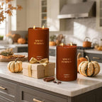 Goodpick Spiced Pumpkin Candles, Fall Scented Candles for Home, 22oz Soy Wax, Warm Cinnamon & Clove 120hrs, Cozy Autumn Gift