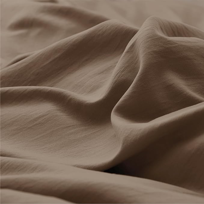 Bedsure Deep Khaki Oversized King Duvet Cover - 3 Pieces Prewashed Cotton-Like Extra Soft Bedding Set, Includes 1 Duvet Cover 120x98 Inches with Zipper Closure & 2 Pillow Shams, Comforter Not Included