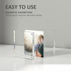 Hexsohoma Square Acrylic Picture Frames 3x3, 4 Pack, Photo Frame for 3x3 or 2x2, Double Sided Thick Frames Desktop Pictures Display Small Tips Holder, Freestanding