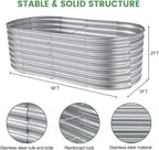 Land Guard 6×3×2ft Galvanized Raised Garden Bed Kit, Galvanized Planter Raised Garden Boxes Outdoor, Oval Large Metal Raised Garden Beds for Vegetables…
