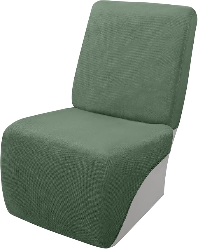 Arfntevss Sectional Recliner Couch Covers Velvet Corner Sectional Sofa Cover for Reclining Couch Stretch L Shape Recliner Slipcover Washable Additional Seat Protector (1 Seat Cover, Grayish Green)