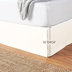 Amazon Basics Lightweight Pleated Bed Skirt, Queen, Off White, Solid