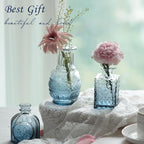 Bud Vases Set of 12,Glass Bud Vases in Bulk,Small Flower Vases for Centerpieces,Mini Vintage Vase for Wedding, Home Table Decor,Christmas,Party Decoration,Blue