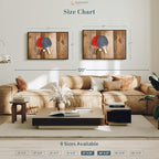 ElephantStock Ping Pong Wall Art - Horizontal Framed Canvas - 1-Piece Living Room Wall Decor - Photography Canvas Print - Brown and Red Decor for Wall - 37" X 25"