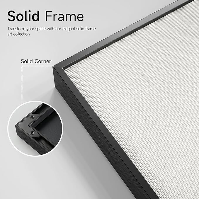 Framed Black and White Abstract Wall Art, Modern Minimalist Canvas Prints Paintings Artwork for Walls, Geometric Pictures for Living Room Dining Room Bedroom Office Bathroom Wall Decor 24x36 In