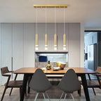 4-Light Dining Room Modern Pendant Light Kitchen Fixture Dimmable LED Gold Pendant Lighting fo Kitchen Island Study Pendant Lights