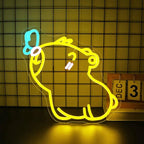 Capybara Neon Sign, Neon Signs for Wall Decor Neon Yellow LED Signs Room Neon Light Up Signs Home Decor for Bedroom Club Party Bar Shop USB Operated